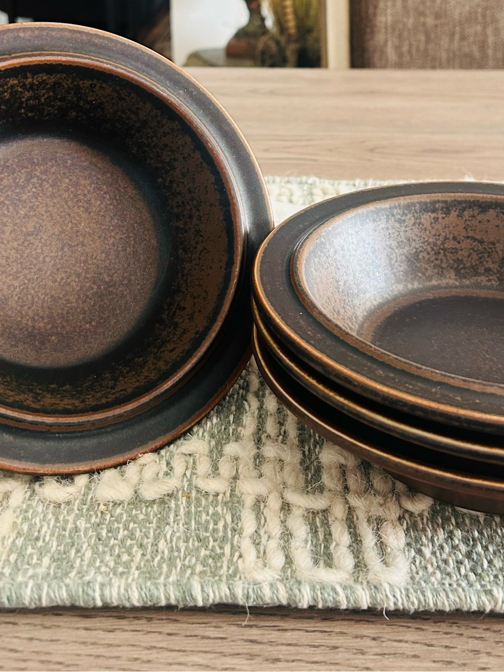 4 Ruska by Arabia Brown Glazed Ceramic Bowls